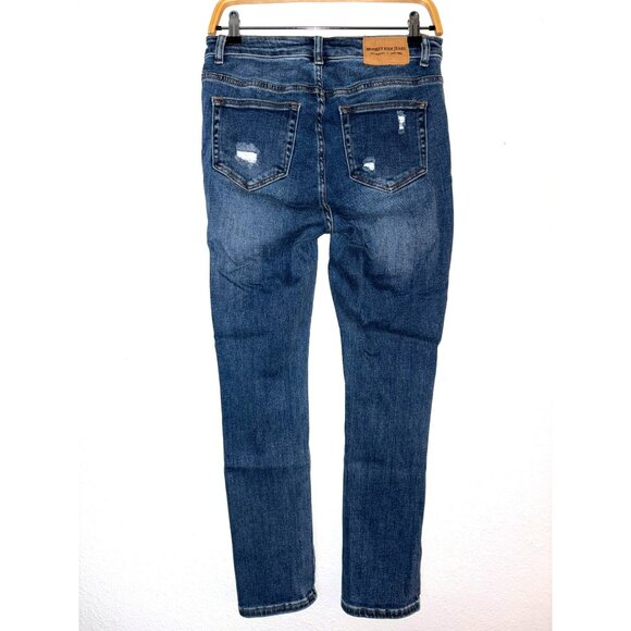 Monkey Ride Jeans Original Vintage Cropped Distressed Skinny Fit Size 9/29 - Picture 2 of 10